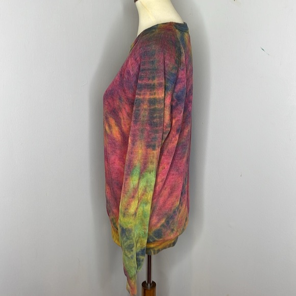NWOT Aviator Nation HAND DYED CREW SWEATSHIRT - TIE DYE MULTI XS - Picture 4 of 11